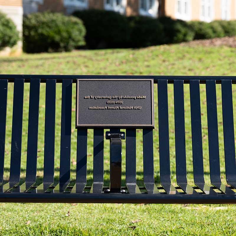 image of plaque on a bench